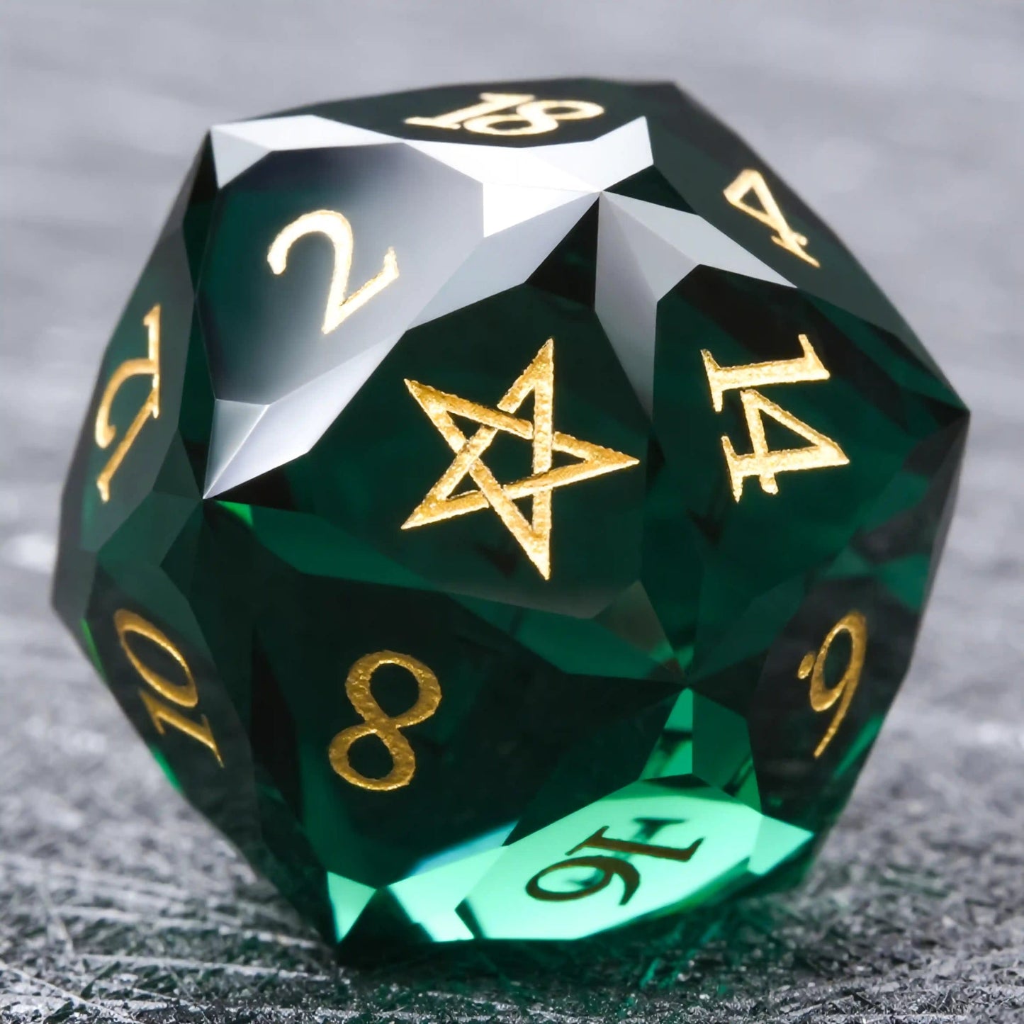 Ember Dice DND Multi-Sided Engraved Glass Gemstone Dice Set