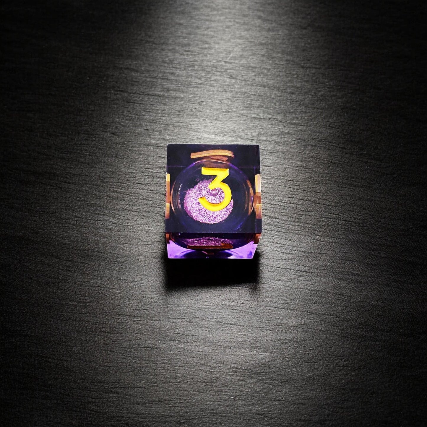D&D Polyhedral Dice | Purple Violet Ember Liquid Core Resin