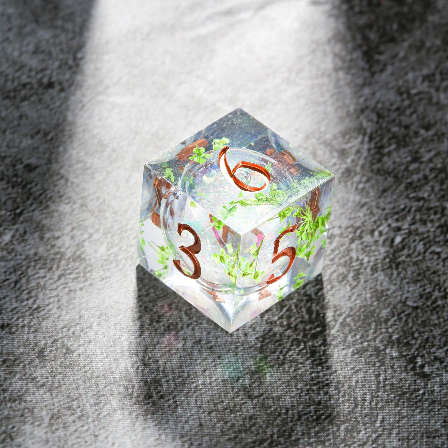 Verdant Bloom Green Liquid Core Resin Dice Set | Premium DnD Dice for Tabletop RPG Games