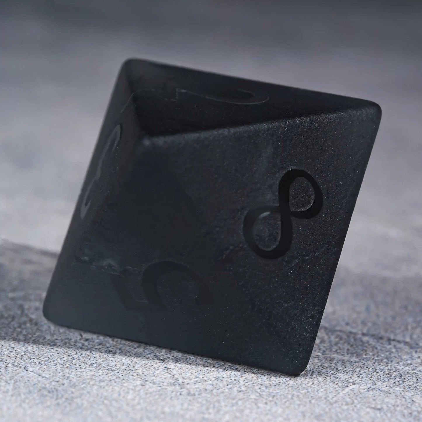 Matte Black Polyhedron Gemstone DND Dice Set for Tabletop TTRPG