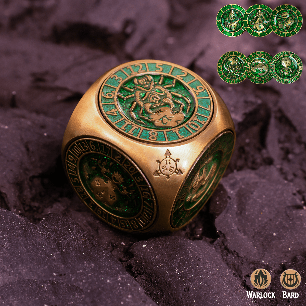 Ember Dice Relic #O02 7-in-1 Monster Cube Spinner DND Dice