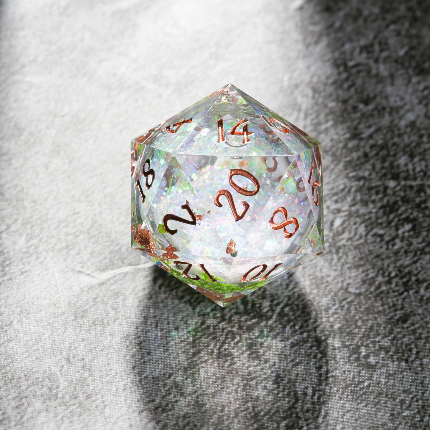 Verdant Bloom Green Liquid Core Resin Dice Set | Premium DnD Dice for Tabletop RPG Games