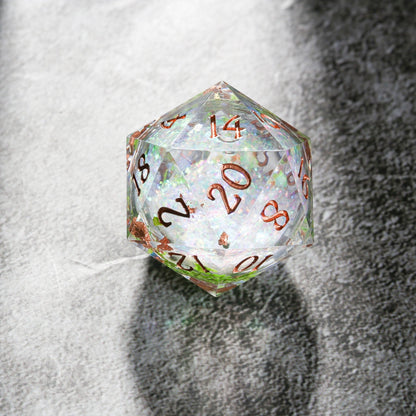Verdant Bloom Green Liquid Core Resin Dice Set | Premium DnD Dice for Tabletop RPG Games