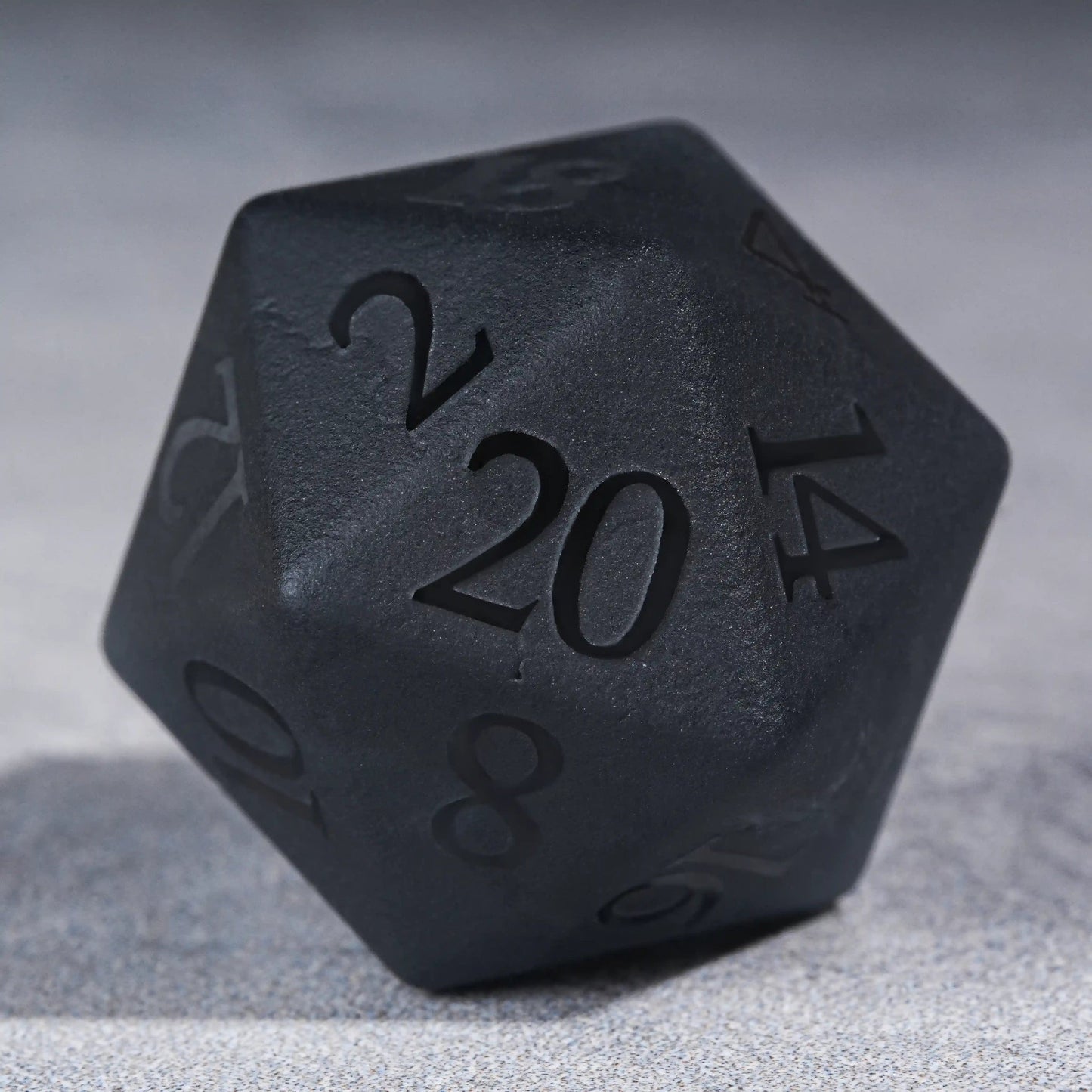 Matte Black Polyhedron Gemstone DND Dice Set for Tabletop TTRPG