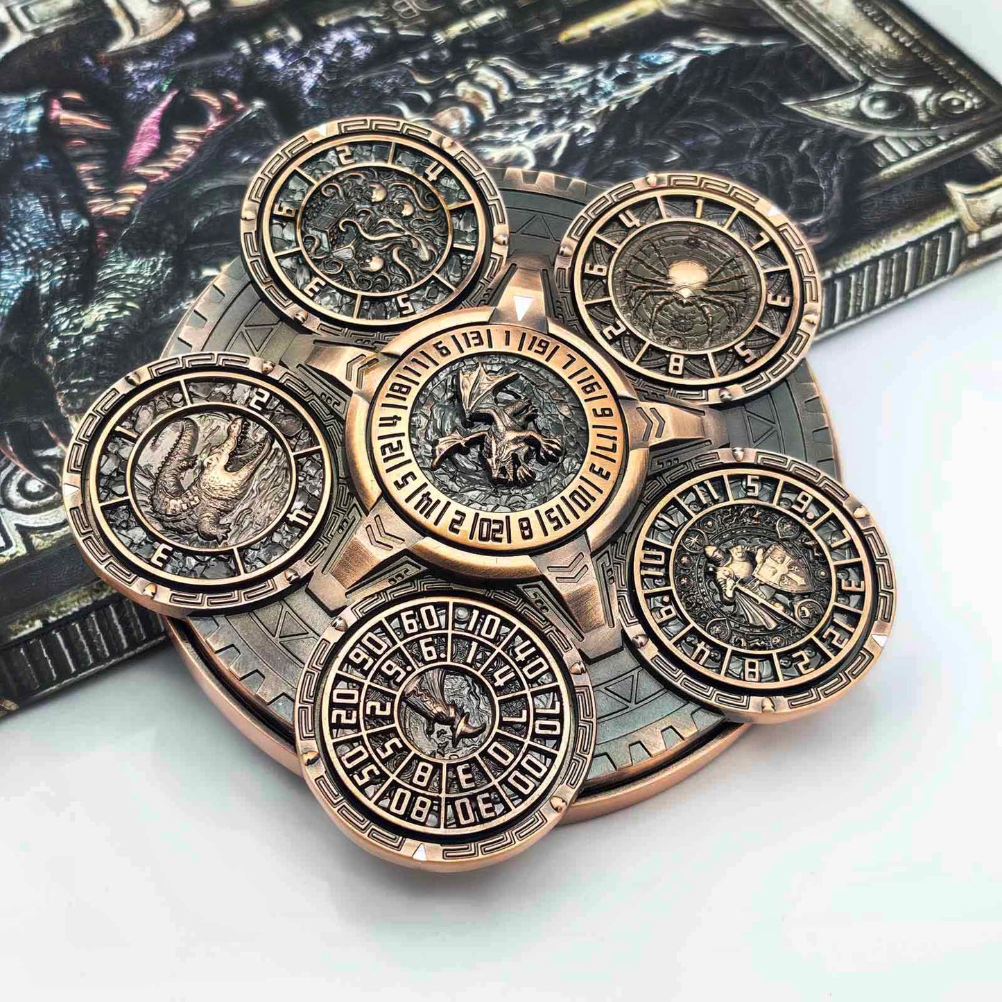 Ember Dice Sigil #001 The Array | 7-in-1 Planetary Spinner DND Dice