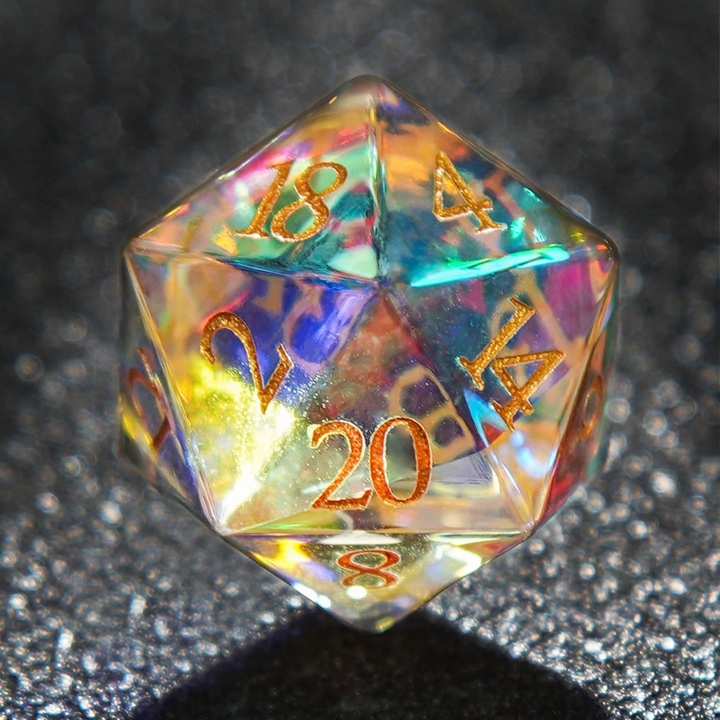 Multicolor Phantom DND Artistic Dice, Prismatic Glass Dice Set
