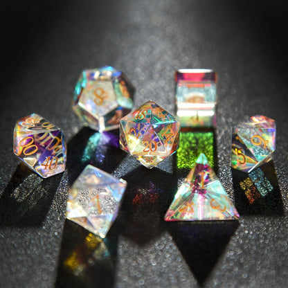 Multicolor Phantom DND Artistic Dice, Prismatic Glass Dice Set
