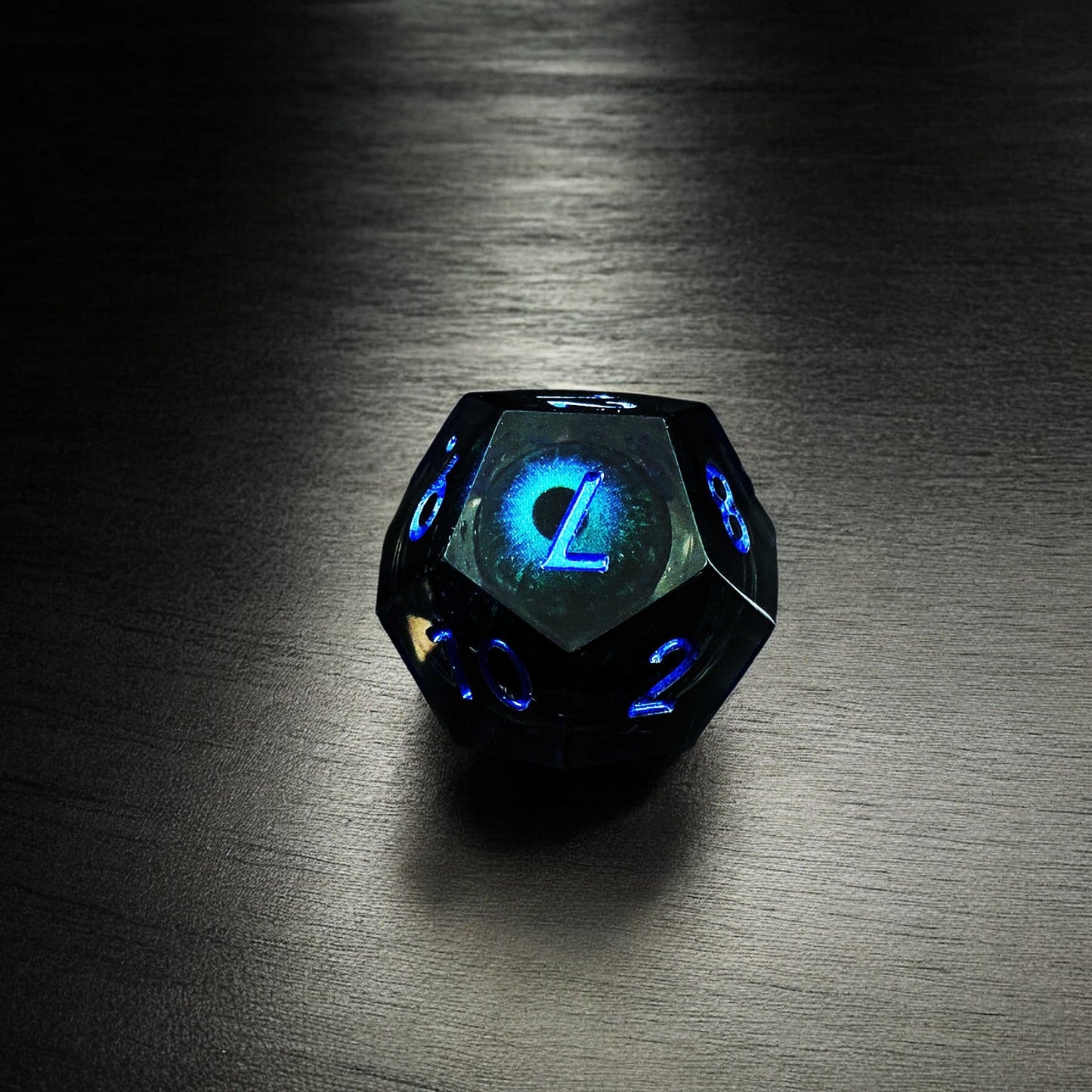 Ethereal Blue Core Dragon Eye Liquid Core Resin D&D Dice Set