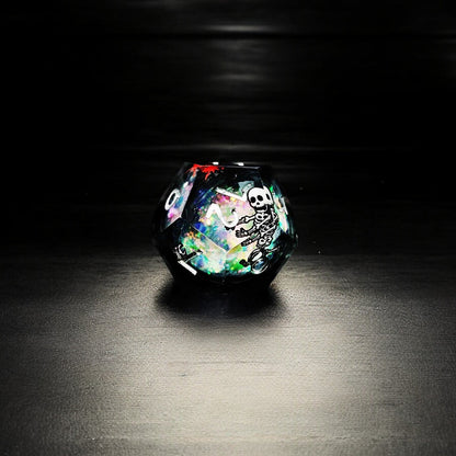 Colorful Black Skull Liquid Core Resin Dice Set Dungeons & Dragons