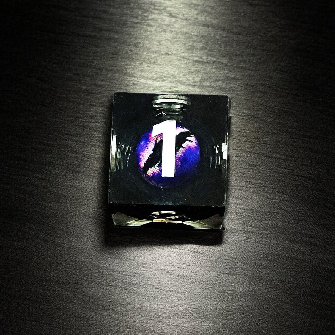 Black Purple Phantom Rift Dragon Eye Liquid Core Resin Dice Set for D&D Tabletop RPG Games