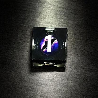 Black Purple Phantom Rift Dragon Eye Liquid Core Resin Dice Set for D&D Tabletop RPG Games