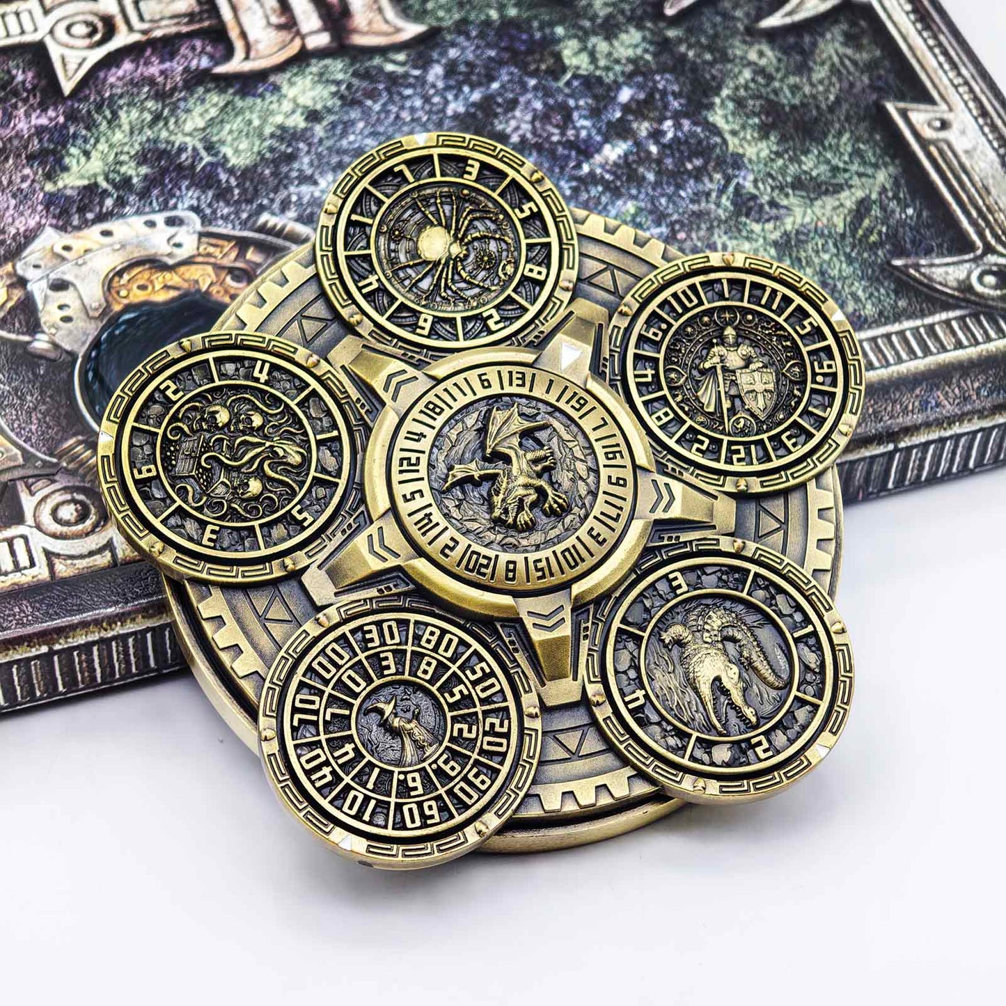 Ember Dice Sigil #001 The Array | 7-in-1 Planetary Spinner DND Dice