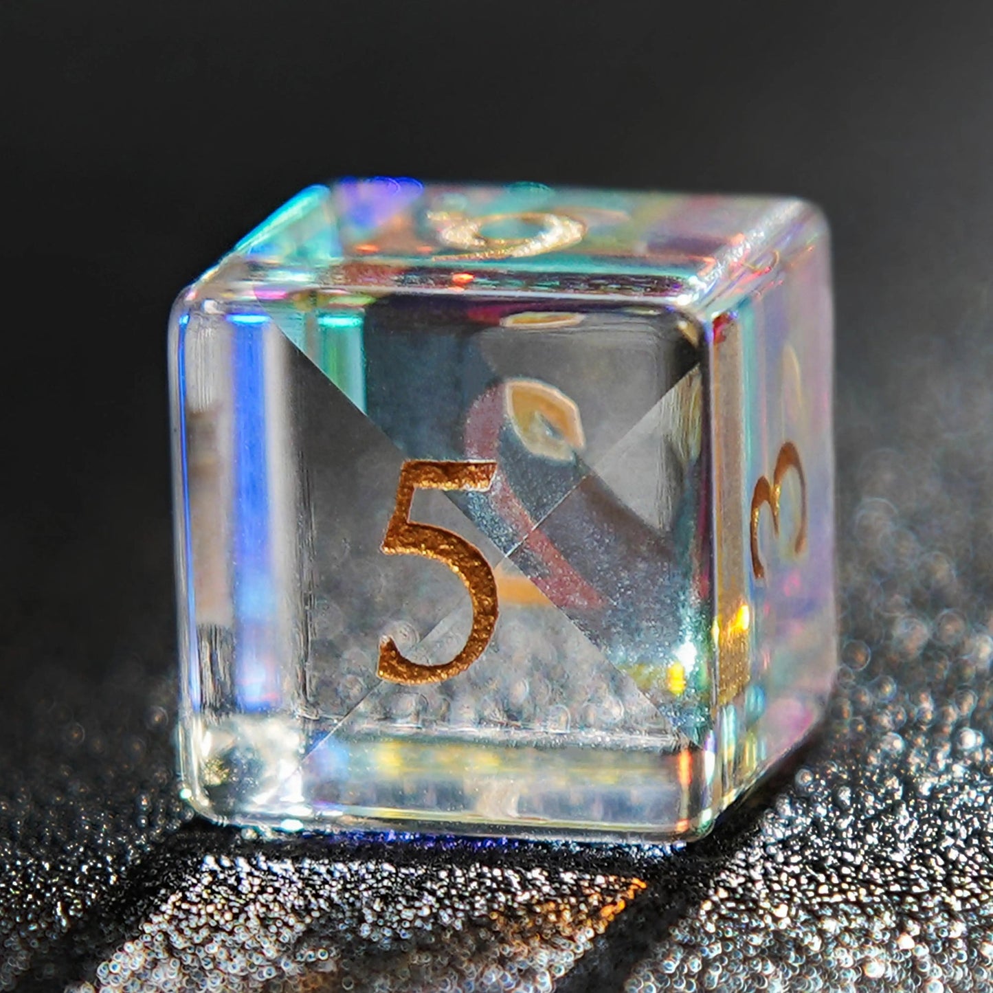 Multicolor Phantom DND Artistic Dice, Prismatic Glass Dice Set