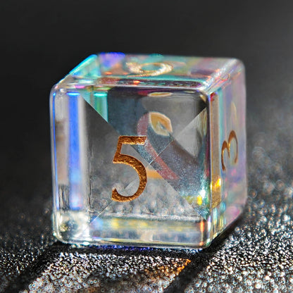 Multicolor Phantom DND Artistic Dice, Prismatic Glass Dice Set