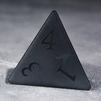 Matte Black Polyhedron Gemstone DND Dice Set for Tabletop TTRPG