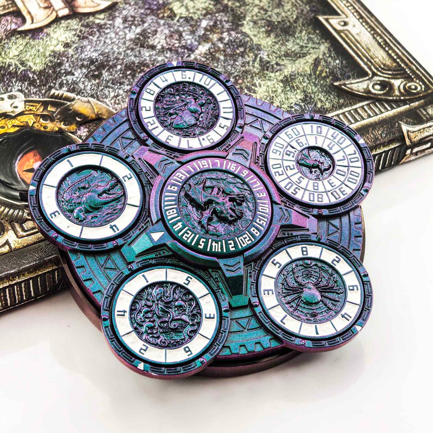 Ember Dice Sigil #001 The Array | 7-in-1 Planetary Spinner DND Dice