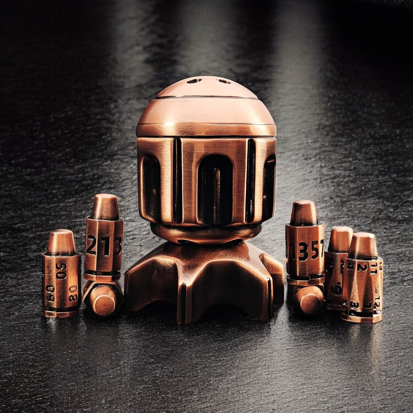 Bronze Revolver | Metal Dice Set for DnD Tabletop Games