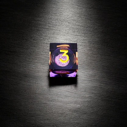 D&D Polyhedral Dice | Purple Violet Ember Liquid Core Resin