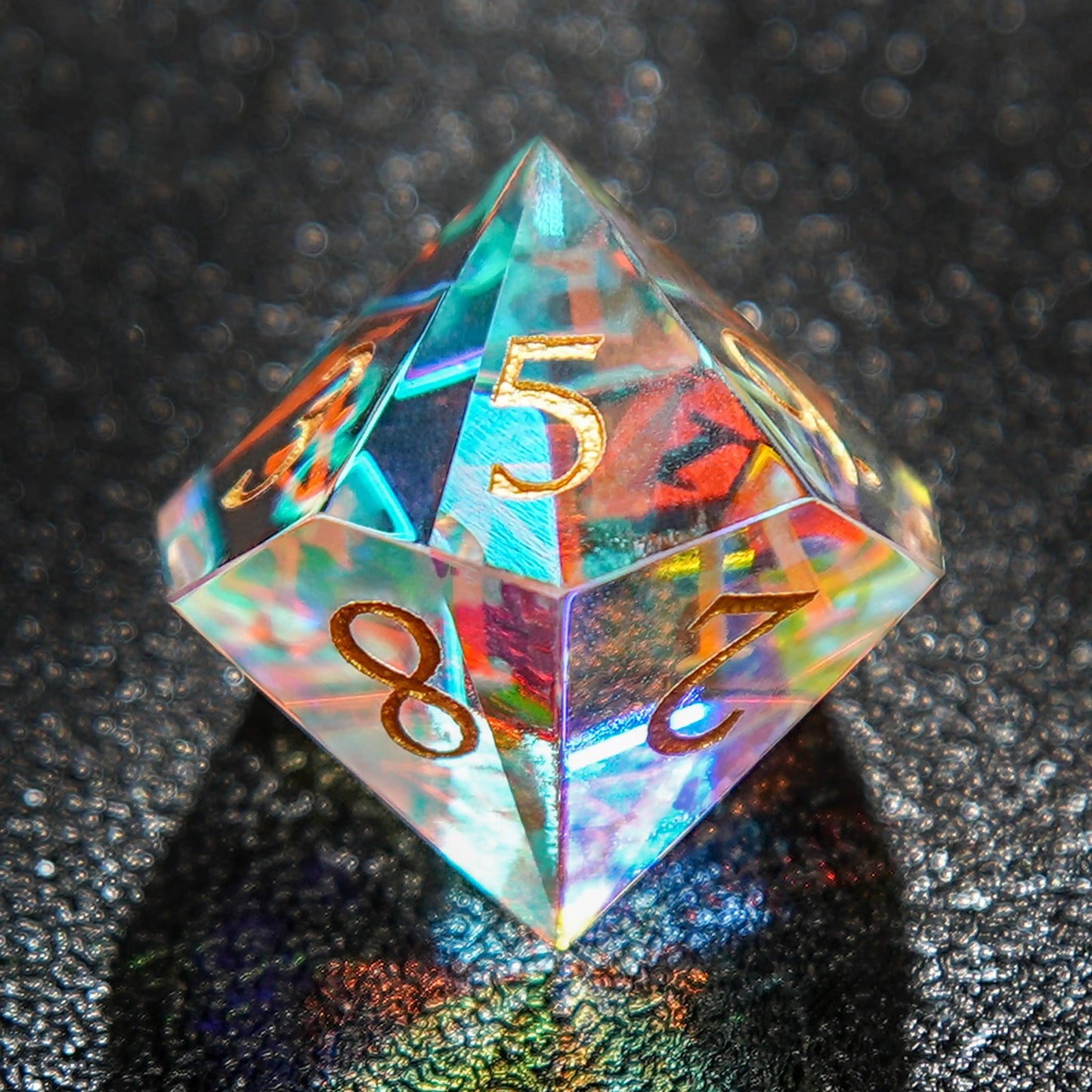 Multicolor Phantom DND Artistic Dice, Prismatic Glass Dice Set