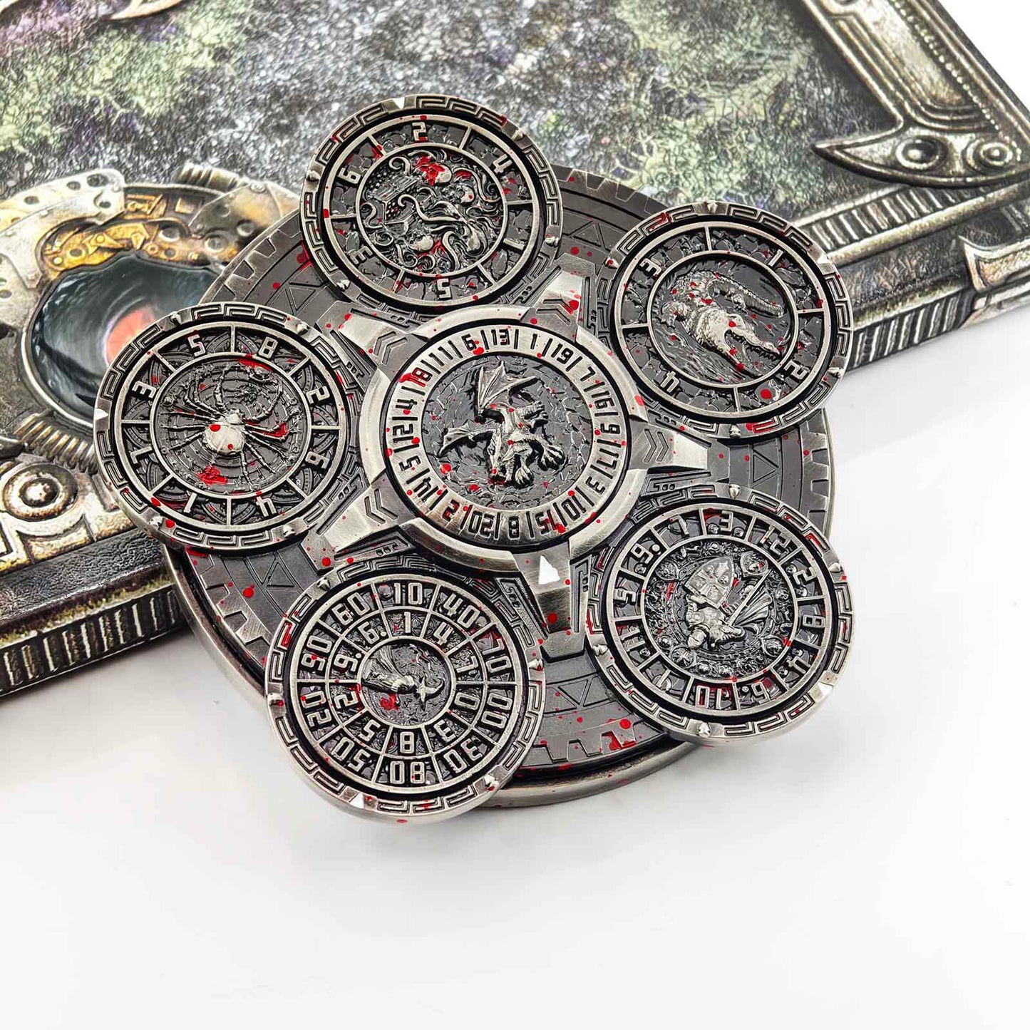 Ember Dice Sigil #001 The Array | 7-in-1 Planetary Spinner DND Dice