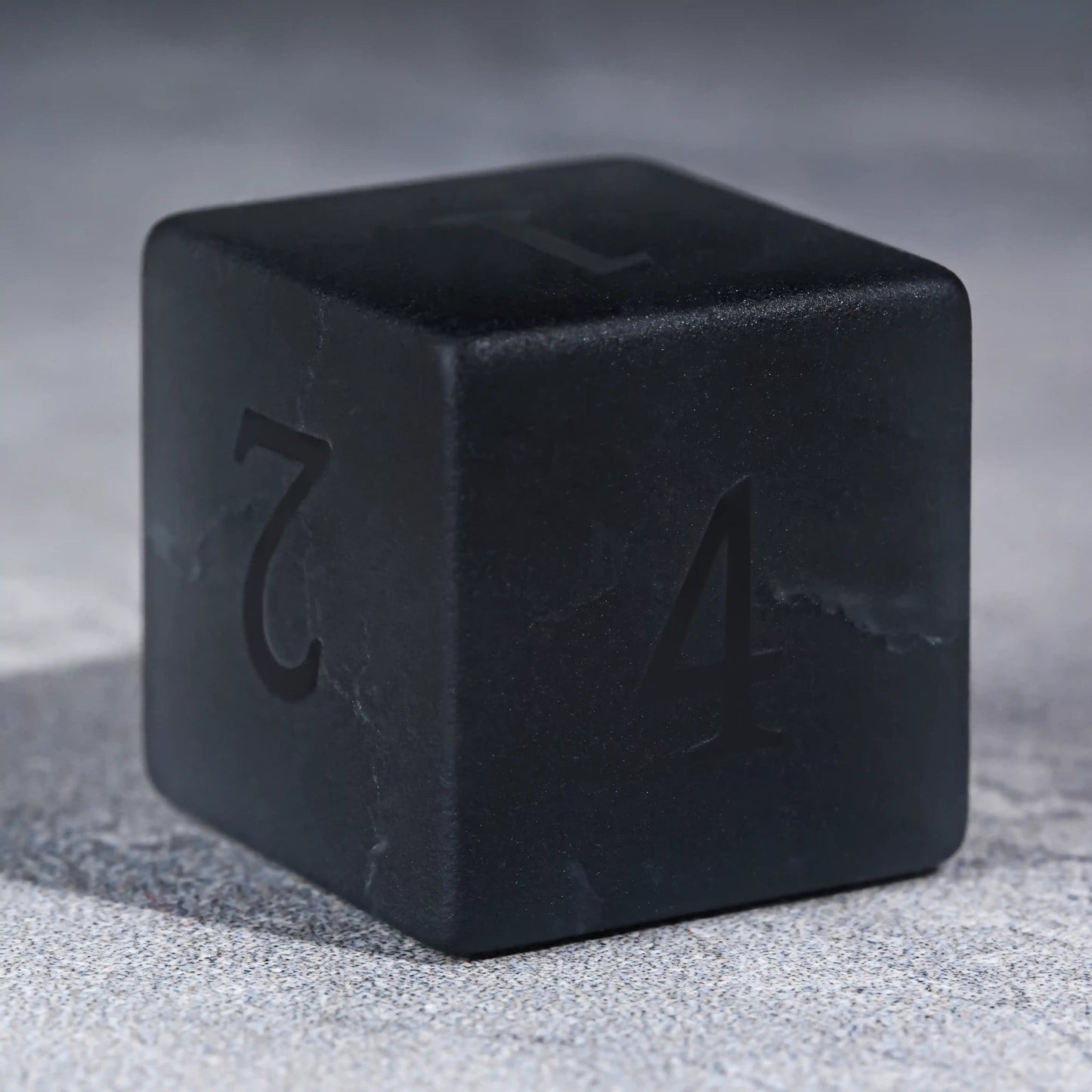 Matte Black Polyhedron Gemstone DND Dice Set for Tabletop TTRPG
