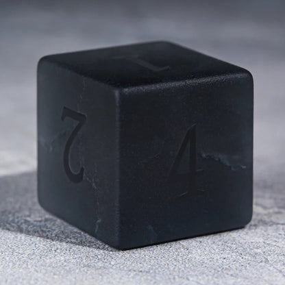 Matte Black Polyhedron Gemstone DND Dice Set for Tabletop TTRPG