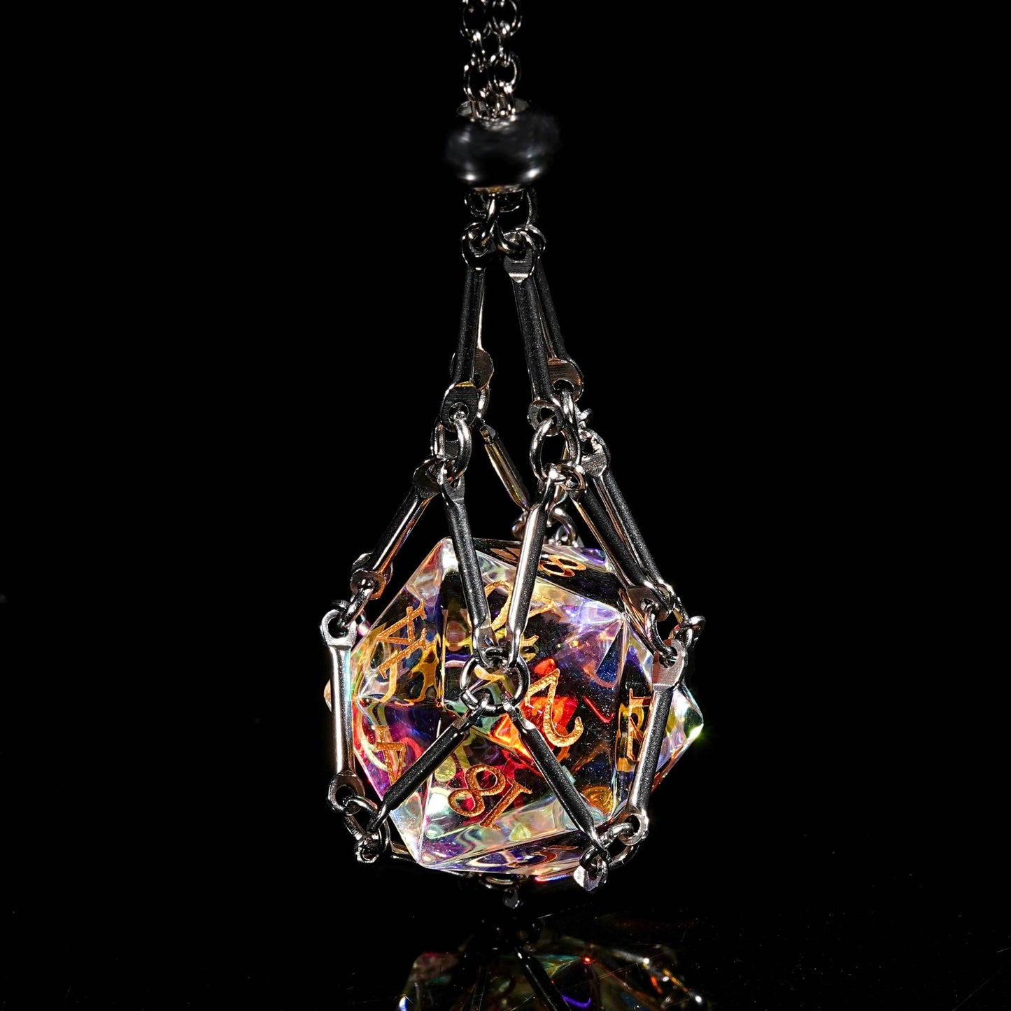 Multicolor Phantom DND Artistic Dice, Prismatic Glass Dice Set