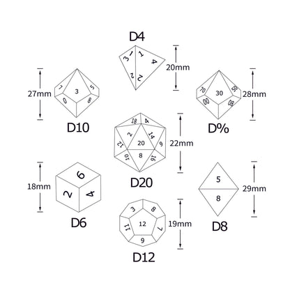 Fantasy Prism Gemstone Dice, D&D Multi-Sided Stained Glass Dice Set