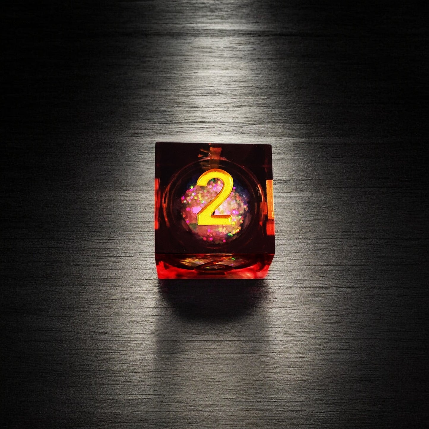 Red Eternal Flame Liquid Core Resin Dice Set for D&D DnD