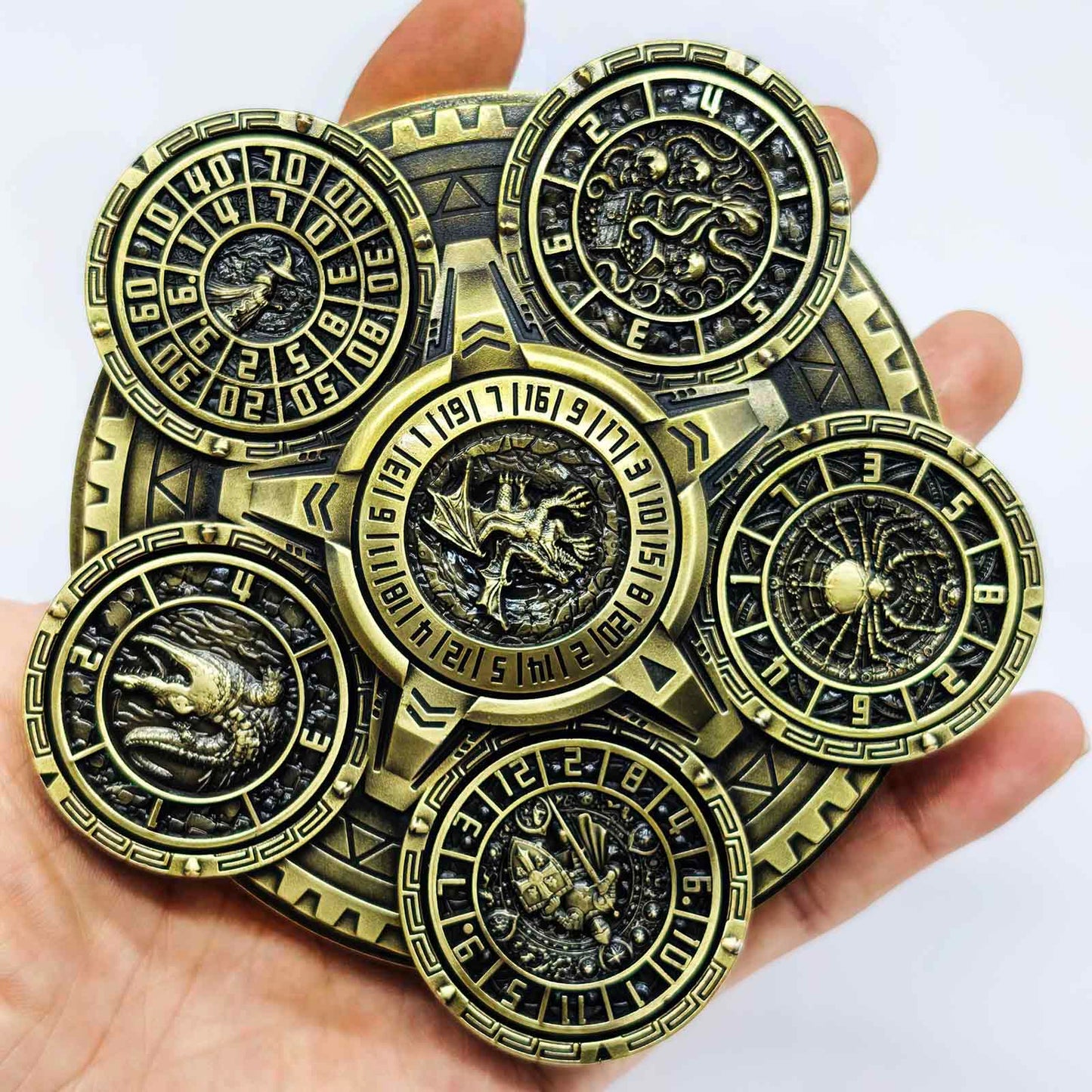 Ember Dice Sigil #001 The Array | 7-in-1 Planetary Spinner DND Dice