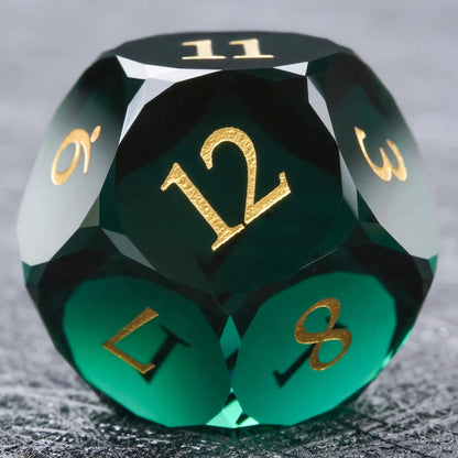 Ember Dice DND Multi-Sided Engraved Glass Gemstone Dice Set