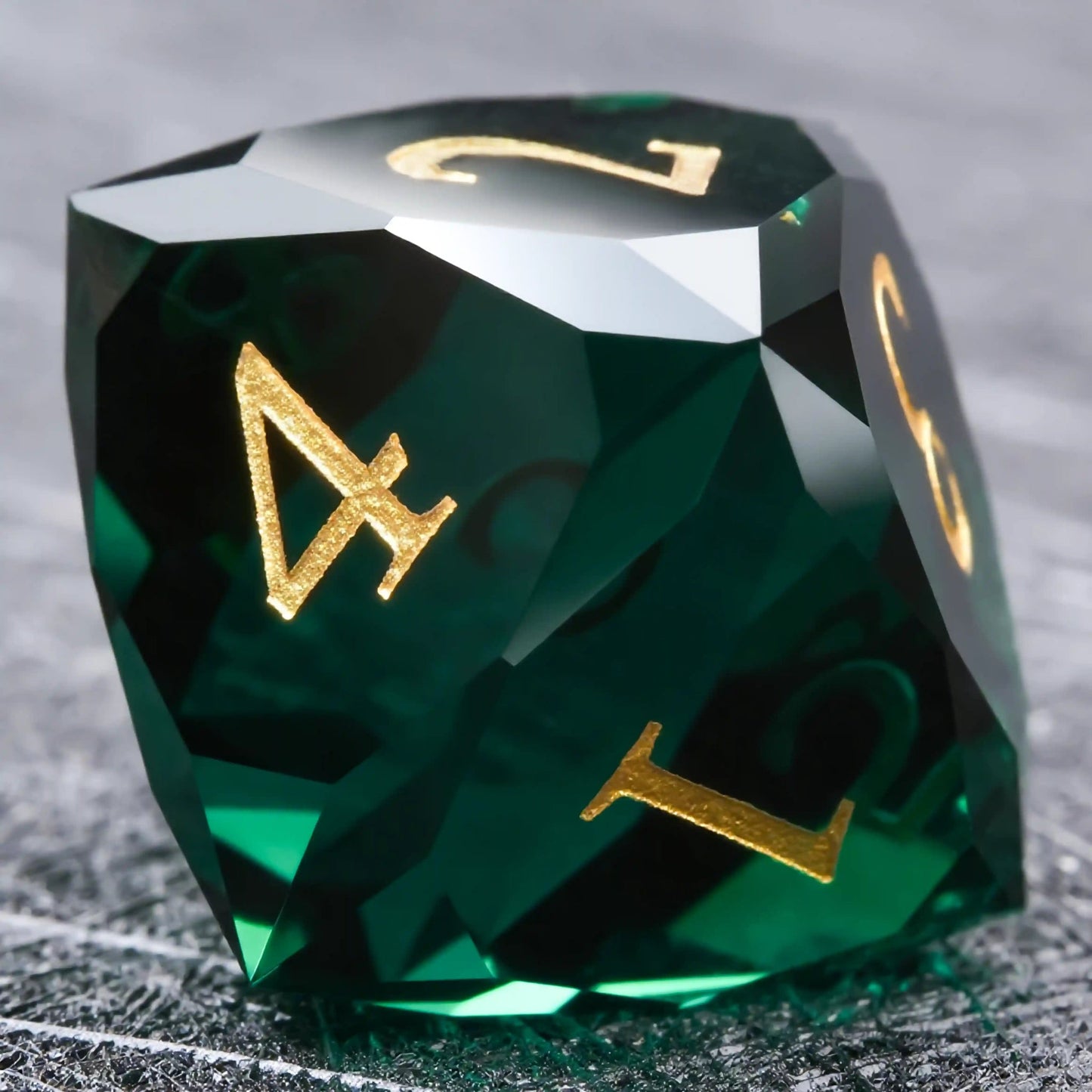 Ember Dice DND Multi-Sided Engraved Glass Gemstone Dice Set