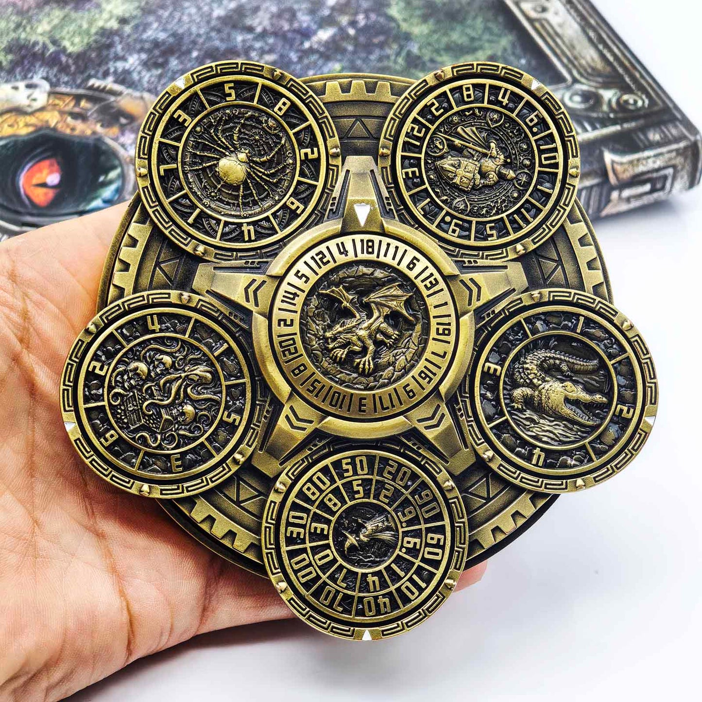 Ember Dice Sigil #001 The Array | 7-in-1 Planetary Spinner DND Dice
