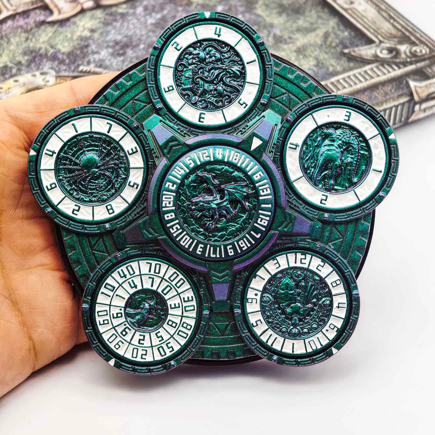 Ember Dice Sigil #001 The Array | 7-in-1 Planetary Spinner DND Dice