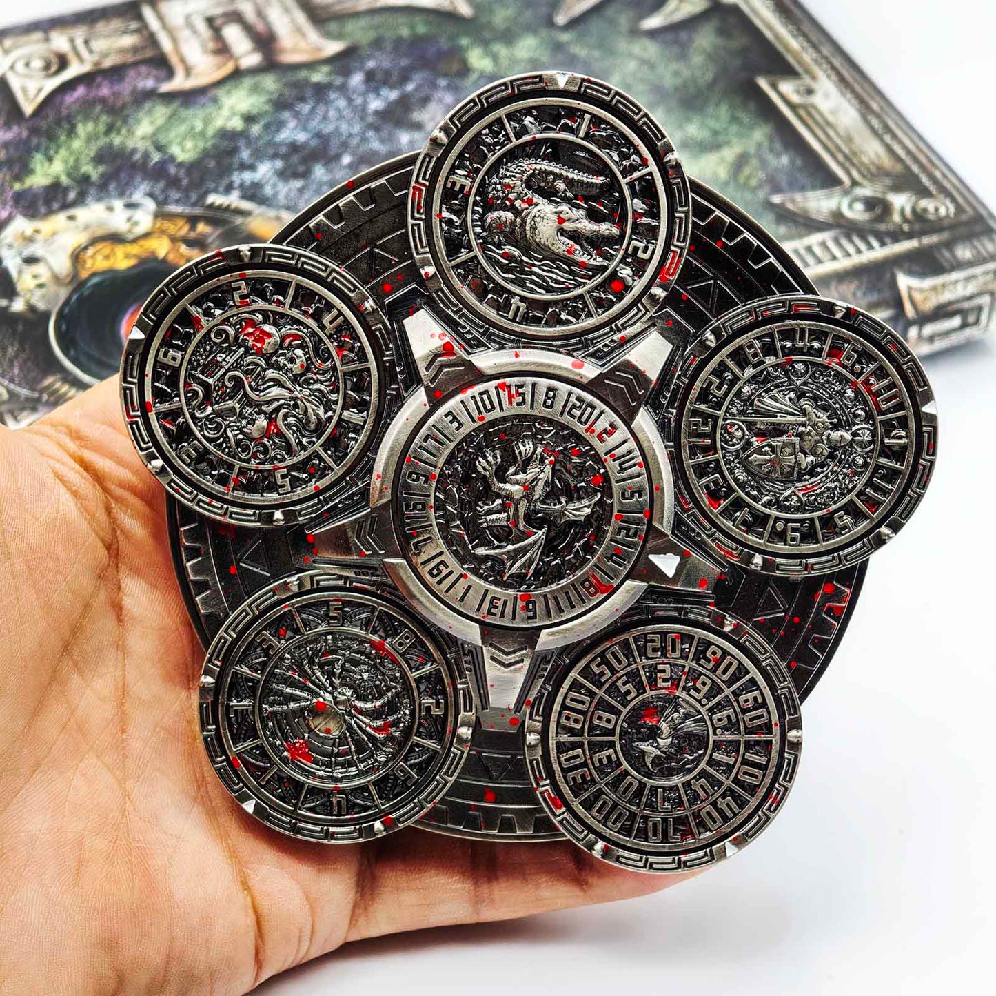 Ember Dice Sigil #001 The Array | 7-in-1 Planetary Spinner DND Dice