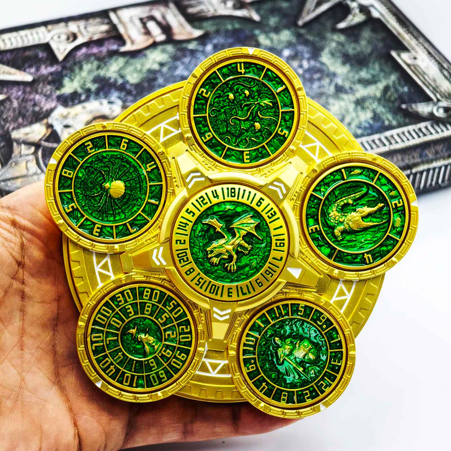 Ember Dice Sigil #001 The Array | 7-in-1 Planetary Spinner DND Dice