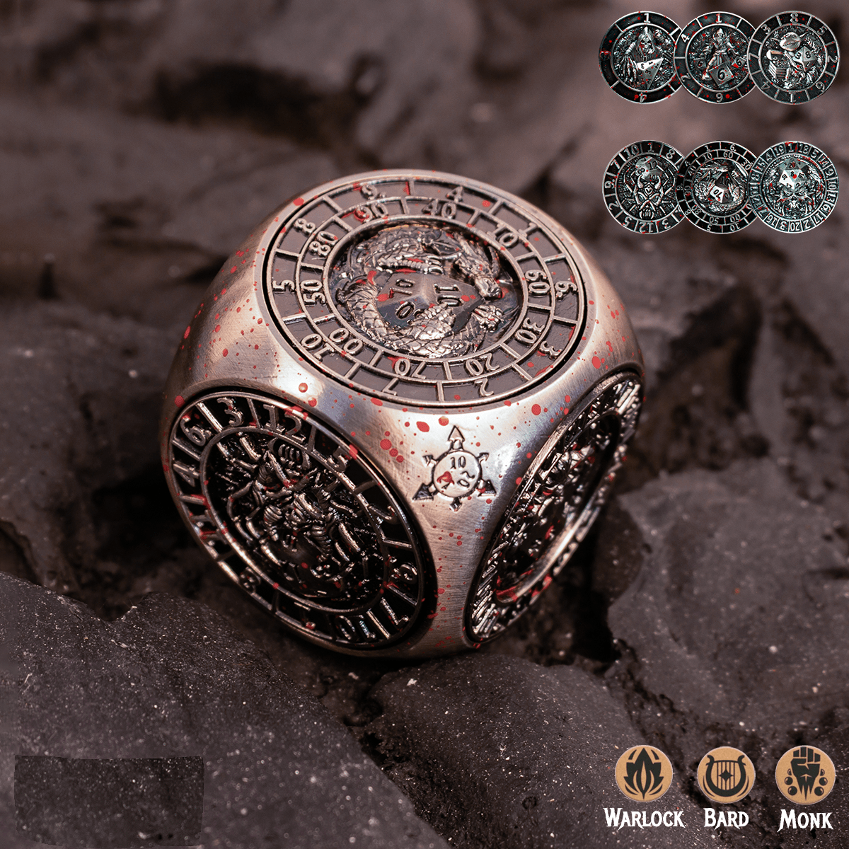 Ember Dice Relic #O02 7-in-1 Monster Cube Spinner DND Dice